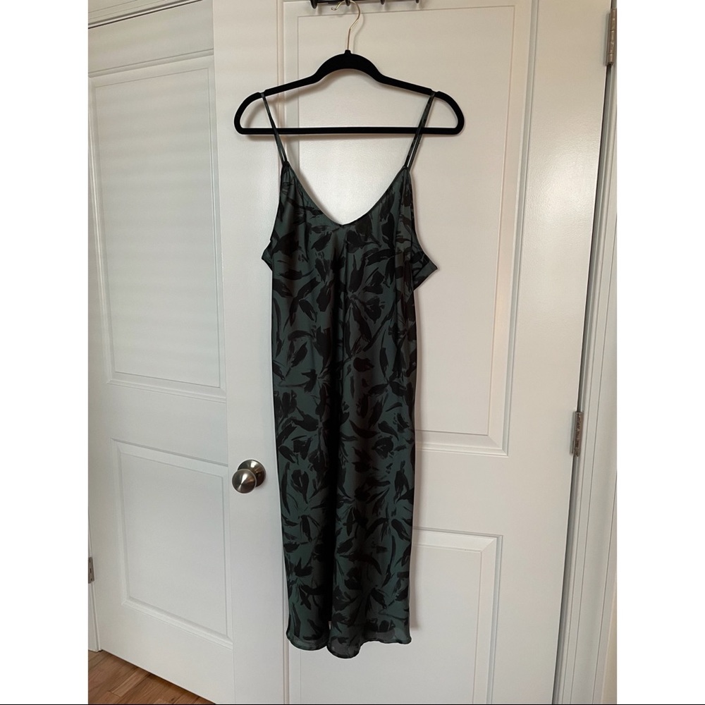 Target a new day black and green floral midi slip dress size XL